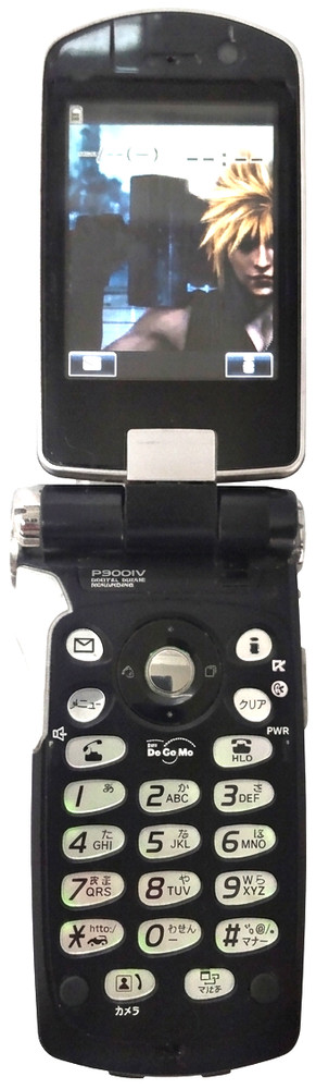 NTT Docomo FOMA P900iV Cloud Black Final Fantasy Flip Phone Japan Tested