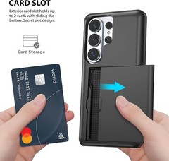 Card Holder Slot Case for SAMSUNG Galaxy S26 Ultra 6.9 Inches 2026, Black