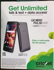 ALCATEL PULSEMIX WITH POWER SNAPBAK 5.2″ CRICKET WIRELESS PREPAID SMARTPHONE NEW