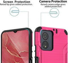 Boost Celero5G SC 2024 Case with Tempered Glass Screen Protector, Pink