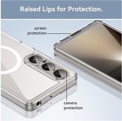 Xperia 1 VII Clear Case Magnetic Built-in 2-Way Kickstand Crystal Clear Slim Fit
