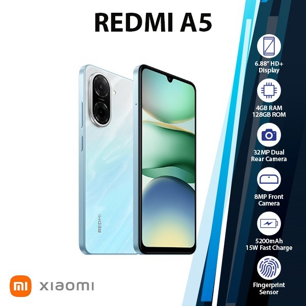 Xiaomi Redmi A5 Android Cell Phone (4GB+128GB/BLUE/Dual SIM/Unlocked/NEW)