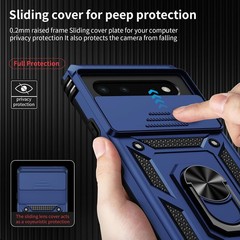 Google Pixel 6 Case with Camera Lens Cover, HD Screen Protector, Navy Blue