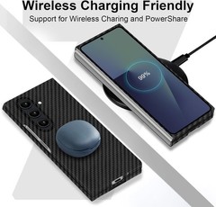 Slim Thin 1500D Carbon Fiber Case for Samsung Galaxy Z Fold 7, Matte Black Gray