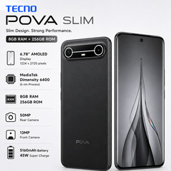 TECNO Pova Slim 5G (KM9) 8GB RAM 256GB Unlocked Android Smartphone Black
