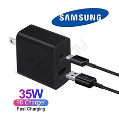 3FT USB-C Cable 35W PD Power Adapter Duo Wall Charger For Samsung Galaxy S23 S22