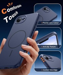 iPhone 17e & iPhone 16e Case: Solid Matte Magnetic Phone Cover with Full Camera