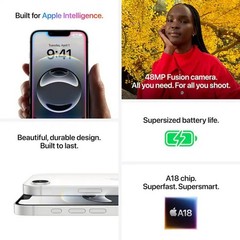 Apple iPhone 16e, Cricket Only | 128 GB, Black, 6.1 in Screen | A+ Grade | A3212
