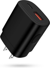 Charger Plug Super Fast Charging 25W 2 Port USB A & USB C Wall Charger Block