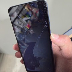 Cracked Glass Motorola Moto G Play Smartphone Blue For Parts Not Working