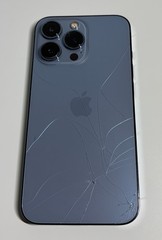 Apple iPhone 13 Pro Blue 128GB (Unlocked) A2483 CRACKED REAR GLASS + SPEAKER