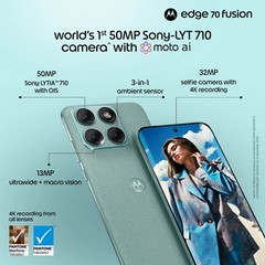 MOTOROLA Edge 70 Fusion (Blue Surf, 8+128GB) Snapdragon® 7s Gen 4 SmartPhone.