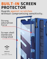 Galaxy Z Fold 7 Phone Case Wristband with Stylus Slot & S Pen, Blue Shadow