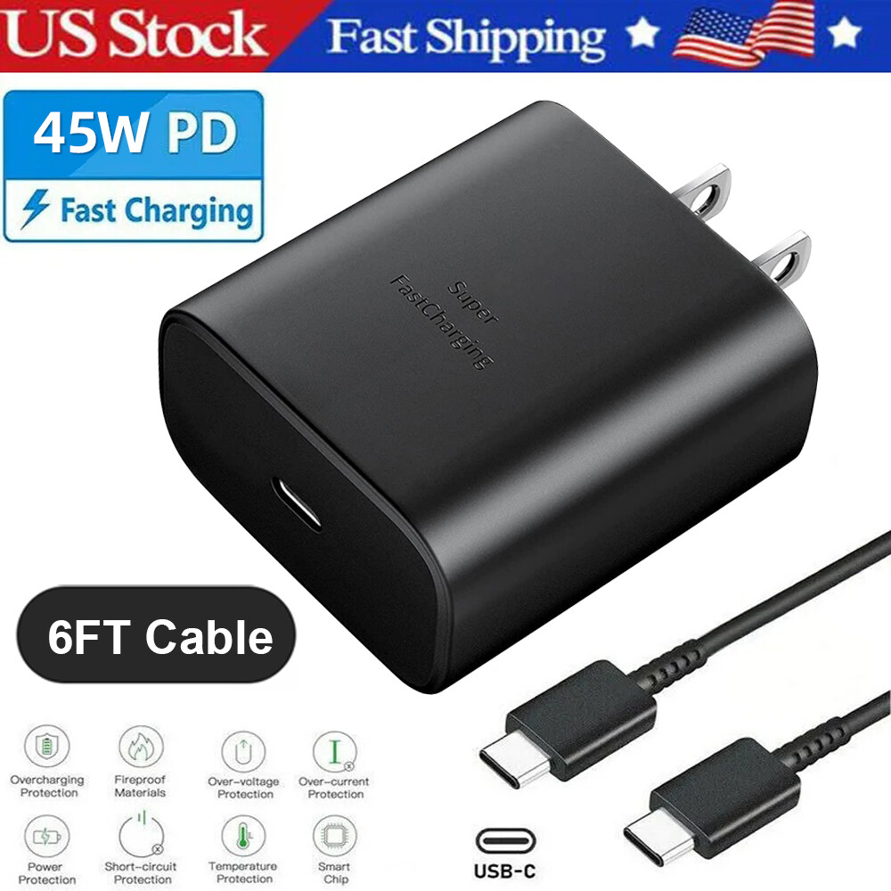 45W PD Fast Power Wall Charger Cable Type c Charging Cord For Samsung Galaxy S23
