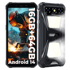 OUKITEL G5 Rugged Phone 16GB/64GB Android 14 6300mAh Dual SIM 4G Camping Light