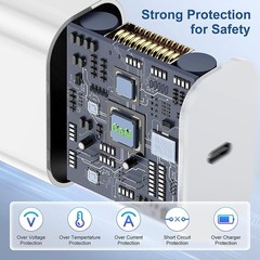 Fast 20W USB-C Charger Block with 6ft Cable for iPhone 17 Pro Max/16 Pro Max