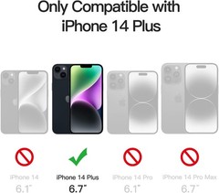Translucent Matte Black Magnetic Case Slim Shockproof for iPhone 14 Plus 6.7-Inc