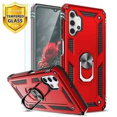 Case for Samsung Galaxy A32 5G with tempered glass Magnetic car mount Purple