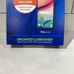 New Tracfone TCL K24 6.56” Display 8mp Camera 1 Year No Contract