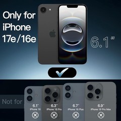 Case for iPhone 17e (2026) / iPhone 16e, Non-Yellowing Shockproof Bumper Cover