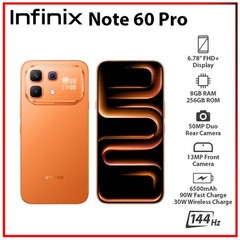Infinix Note 60 Pro 5G ORANGE 8GB+256GB Dual SIM Unlocked Android Cell Phone