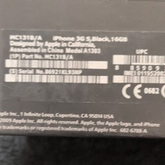 Apple iPhone 3G S 16GB Black 3.5in A1318 MC131B/A 3MP Wi-Fi GPS