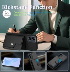 1. For Moto G 5G 2024 Back RFID Blocking Wallet Case Black PU leather