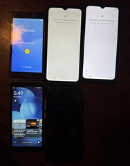 Lot of 5 Vortex A24 HD62 ZG65 Volt 8 HD60L CellPhone Broken!! Good Cracked Glass