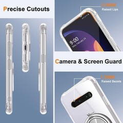 for LG V60 ThinQ 5G / V60 ThinQ 5G UW Phone Case 360° Rotatable Ring Holder
