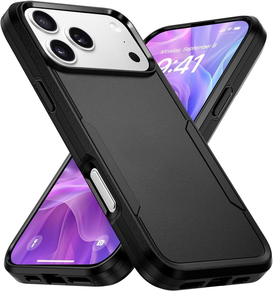 For iPhone 17 Pro Case Heavy Duty Rugged Shockproof Durable Cover-Black