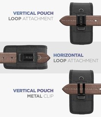 Black Ballistic Nylon Holster Clip Belt Pouch for Samsung Galaxy Z Fold 6 / 7