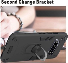 For LG Velvet 5G, LG Velvet – Phone Case with Belt Holster, Shockproof-Black