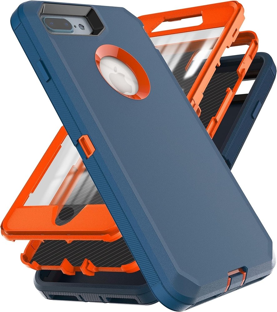 For iPhone 8 Plus/7 Plus Case Built-in Screen Protector Three Layer Heavy Duty