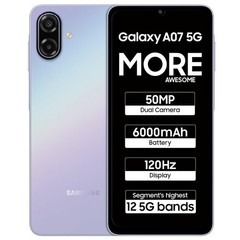 Samsung Galaxy A07 5G Smartphone (Light Violet, 4GB RAM, 128GB) Factory Unlocked