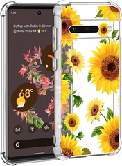Bumper Case for Google Pixel 6a, 3-Pack Soft Clear TPU Flower Pattern Design