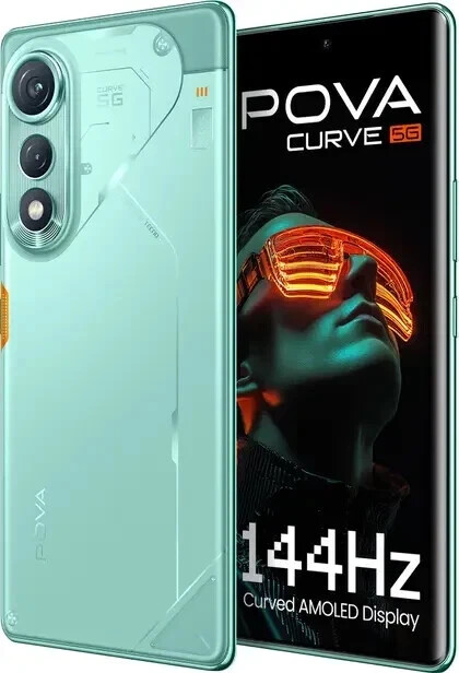 Tecno Pova Curve 5G-Factory Unlocked-Dual SIM 8GB RAM – Cyan. “NO TARIFFS IN USA