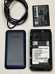 Alcatel U102AC Debut Flip Cricket Cell Phone Voice Dialing GOOD (Blue)