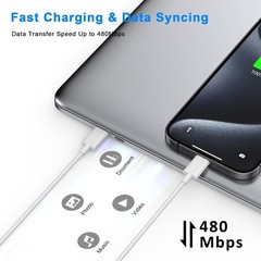 2 Pack 20W USB-C Fast Charger Wall Charger for iPhone 17/16 10FT Cable