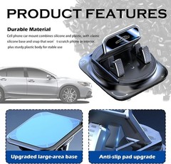 Car Dashboard Phone Holder 360° Rotatable, Portable Anti-Slip Car Phone Holder