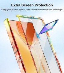 Gold Glitter Marble Pattern Slim Hard PC Case for Samsung Galaxy Z Fold 7, Orang