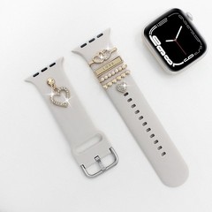 Stylish Silicone Band Compatible with Apple Watch Bands Women 38-49mm with Charm