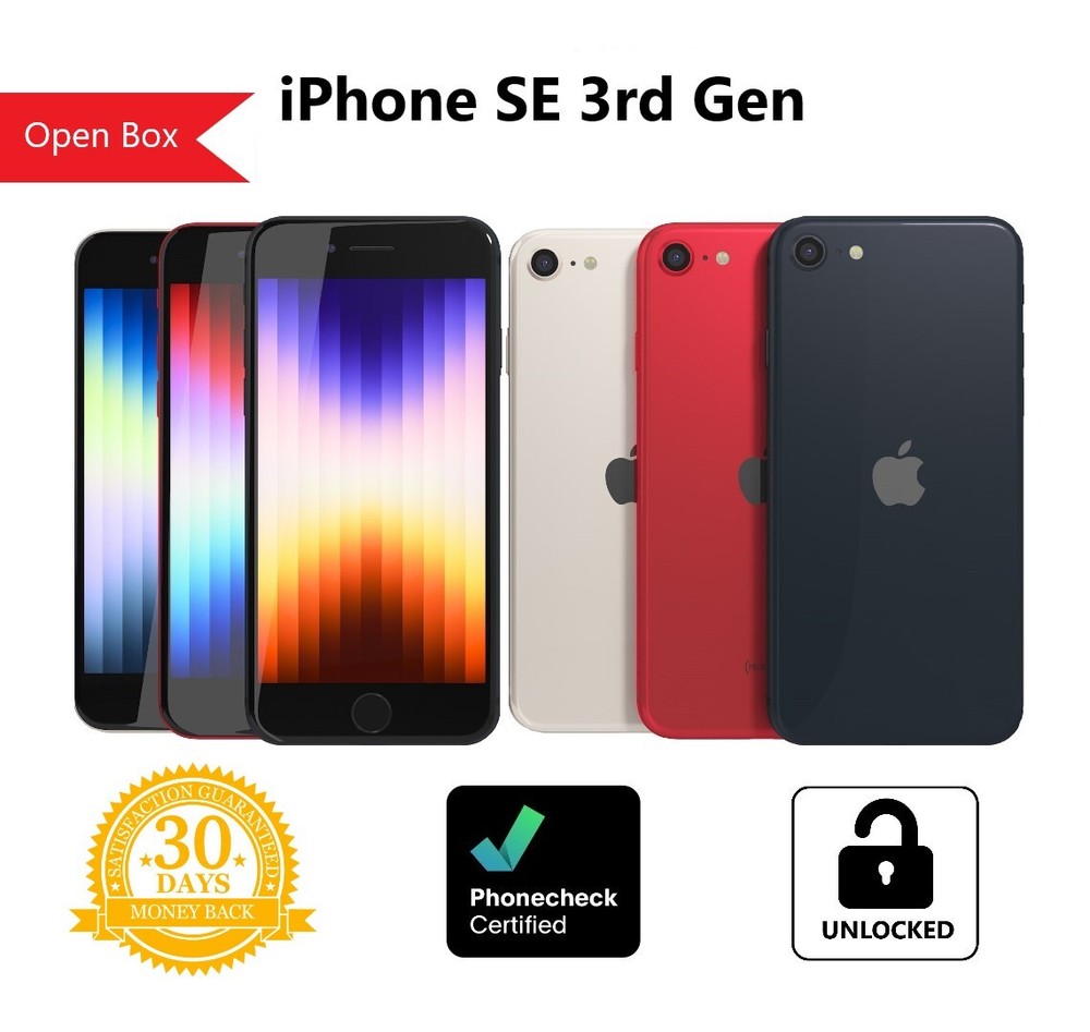 Apple iPhone SE 3rd Gen – A2595 – 64GB | 128GB | 256GB (Unlocked) Smartphone