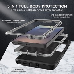 2PCS Heavy Duty Case & Screen Protector for Samsung Galaxy S25 Ultra Military Gr