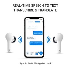 TRANSLATION TWS 5.0 Wireless 127 Real-Time Speech To Text Transcribe & Translate