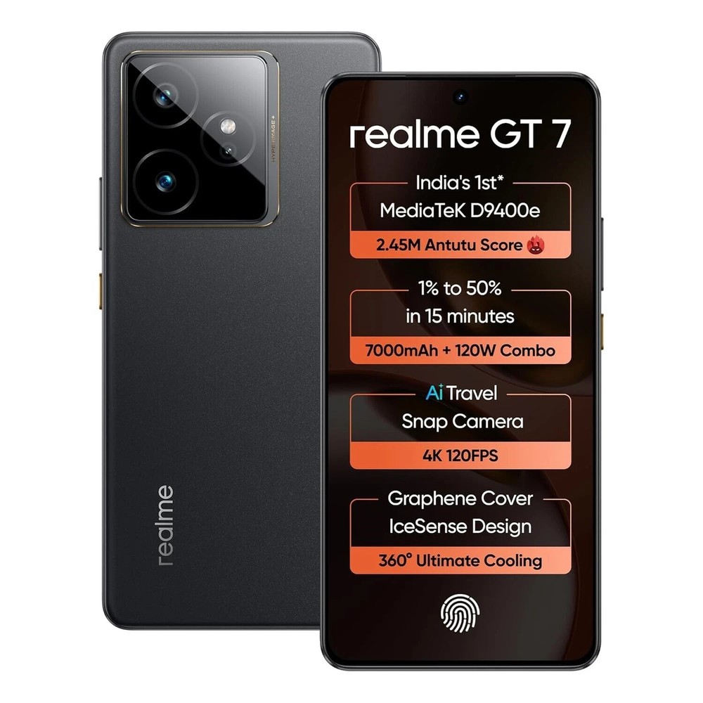 realme GT 7 Factory Unlocked-Dual SIM-Global Version-12GB RAM 256GB ROM-Black