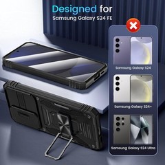 For Samsung Galaxy S24 FE Case with Kickstand & Heavy-Duty Shockproof Hard Cover