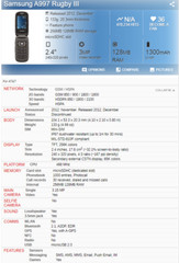 Samsung A997 Rugby III 2G 3.15MP GPS Mp3 Player Phone Bluetooth Flip Mobile