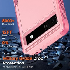 Heavy Duty Full-Body Shockproof Case for Google Pixel 6A 5G 6.1“-Pink