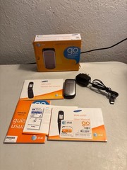 SAMSUNG SGH-A107 FLIP PHONE SILVER OPEN BOX COMPLETE AT&T CELLULAR MOBILE