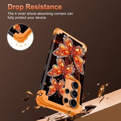 Galaxy S24 Ultra Case, Three Layer Heavy Duty Shockproof Protection Hard Plastic